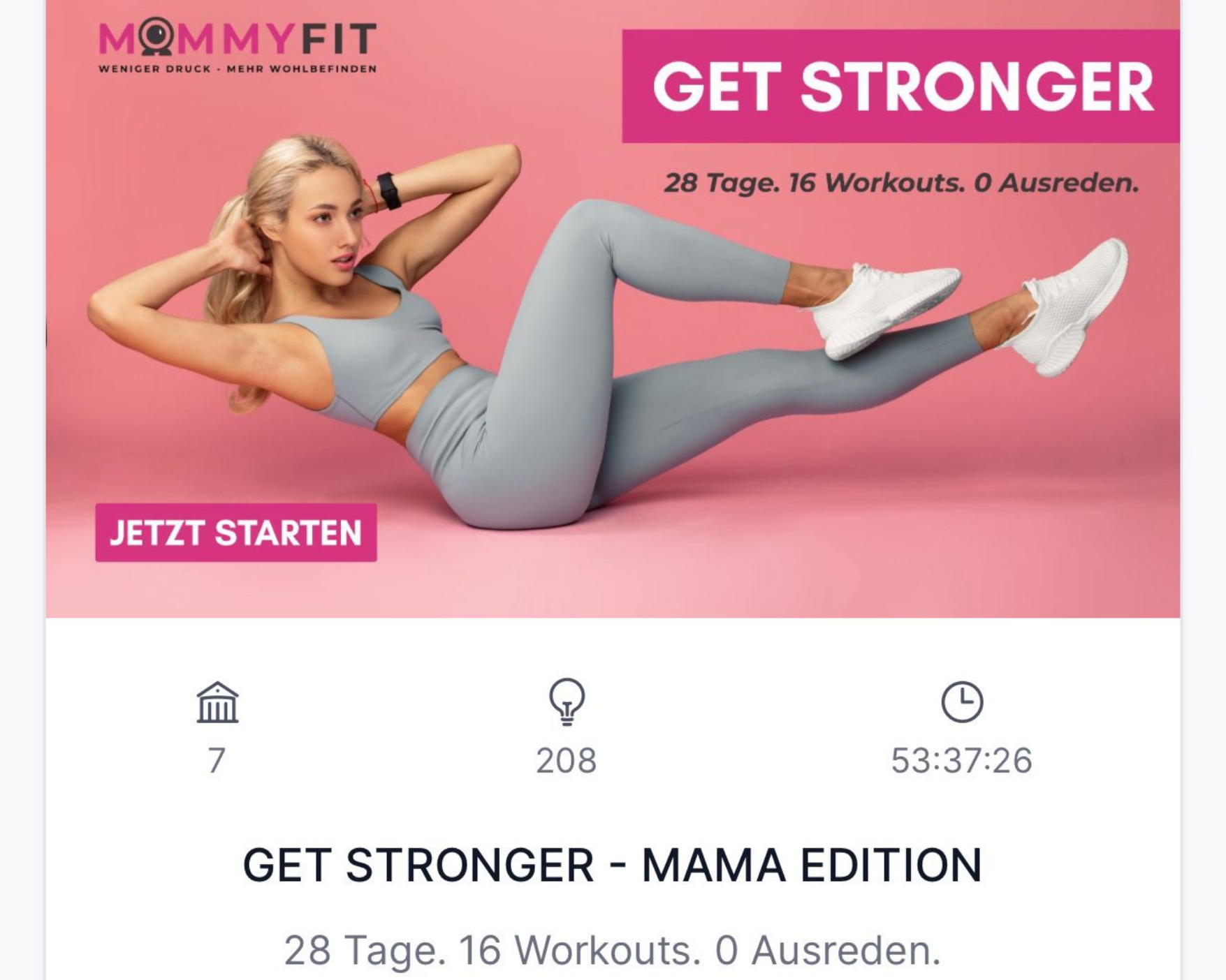 Vorverkauf: Get Stronger – Mama Edition (Start 05.01.2026)